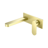 Nero Ecco Wall Basin/Bath Mixer - Brushed Gold
