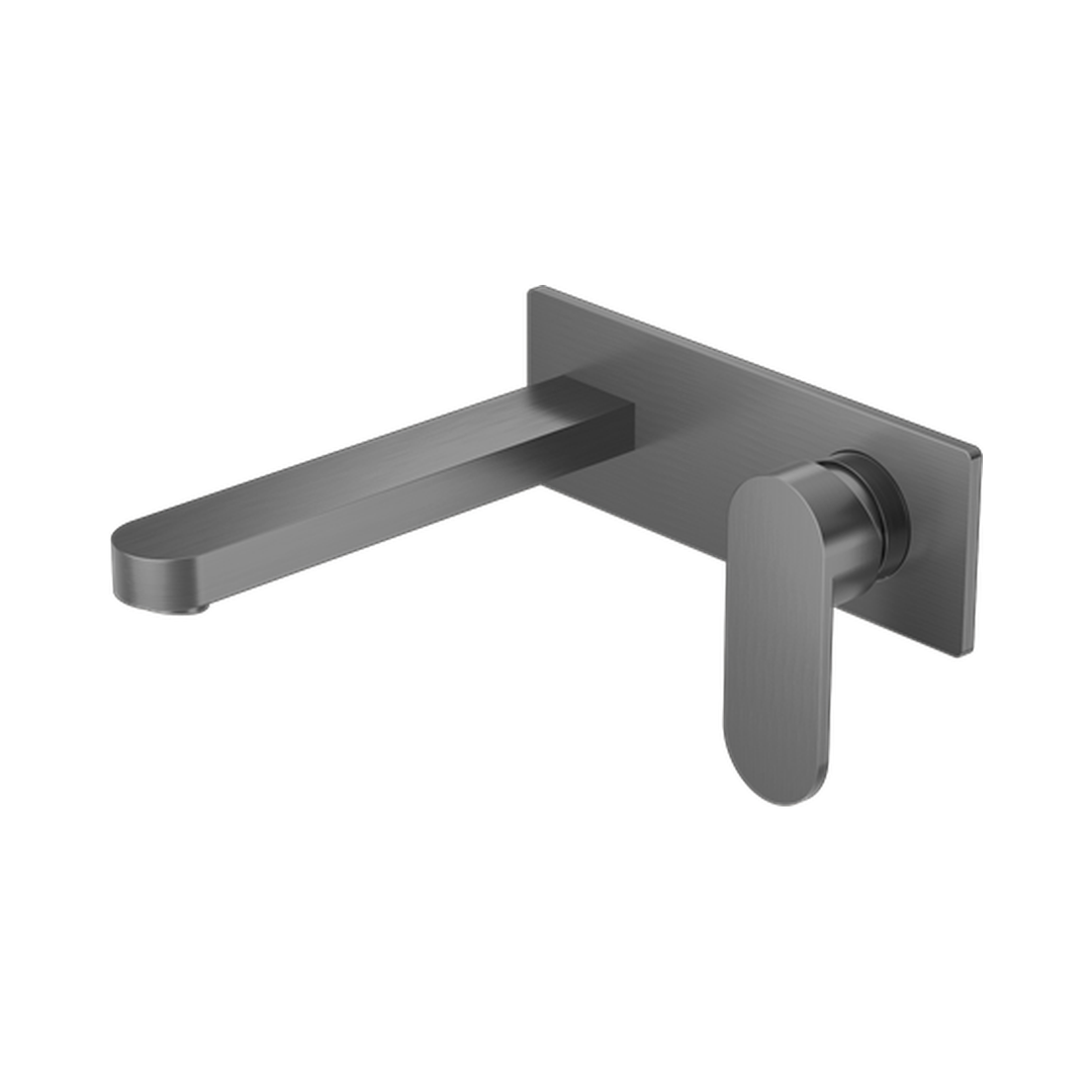 Nero Ecco Wall Basin/Bath Mixer - Gunmetal