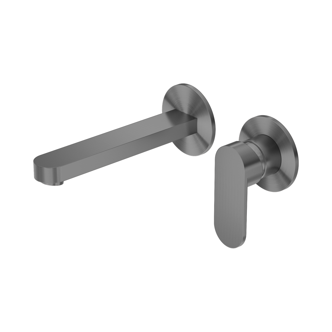Ecco Wall Basin/Bath Nero Mixer Separate Back Plate - Gun Metal