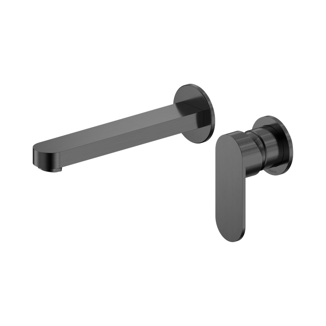 Nero Ecco Wall Basin/Bath Mixer Separate Back Plate 60Mm - Gunmetal