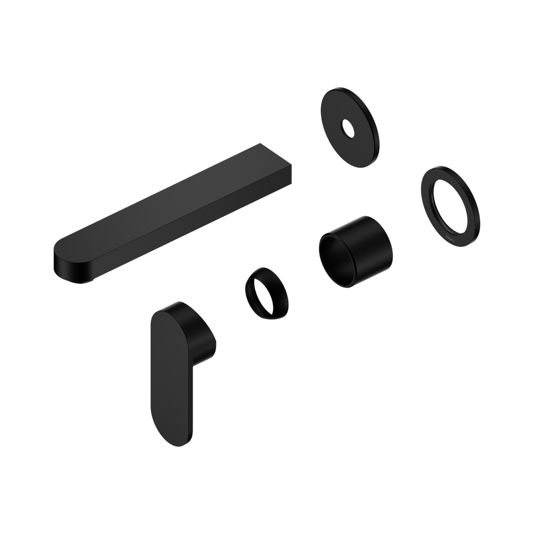 Nero Ecco Wall Basin/Bath Mixer Separate Back Plate 60Mm Trim Kits Only - Matte Black