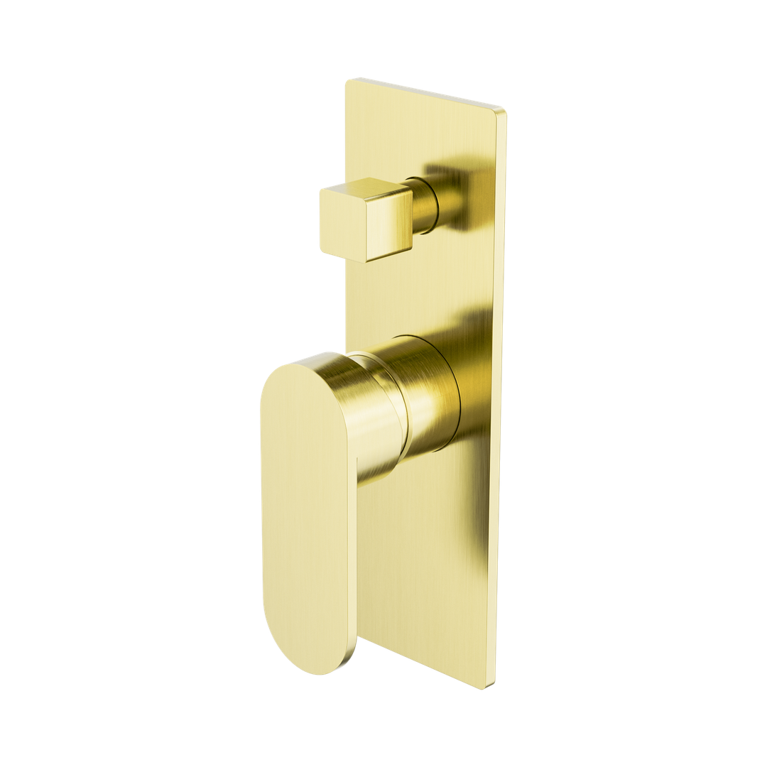 Nero Ecco Shower Mixer With Diverter - Brushed Gold