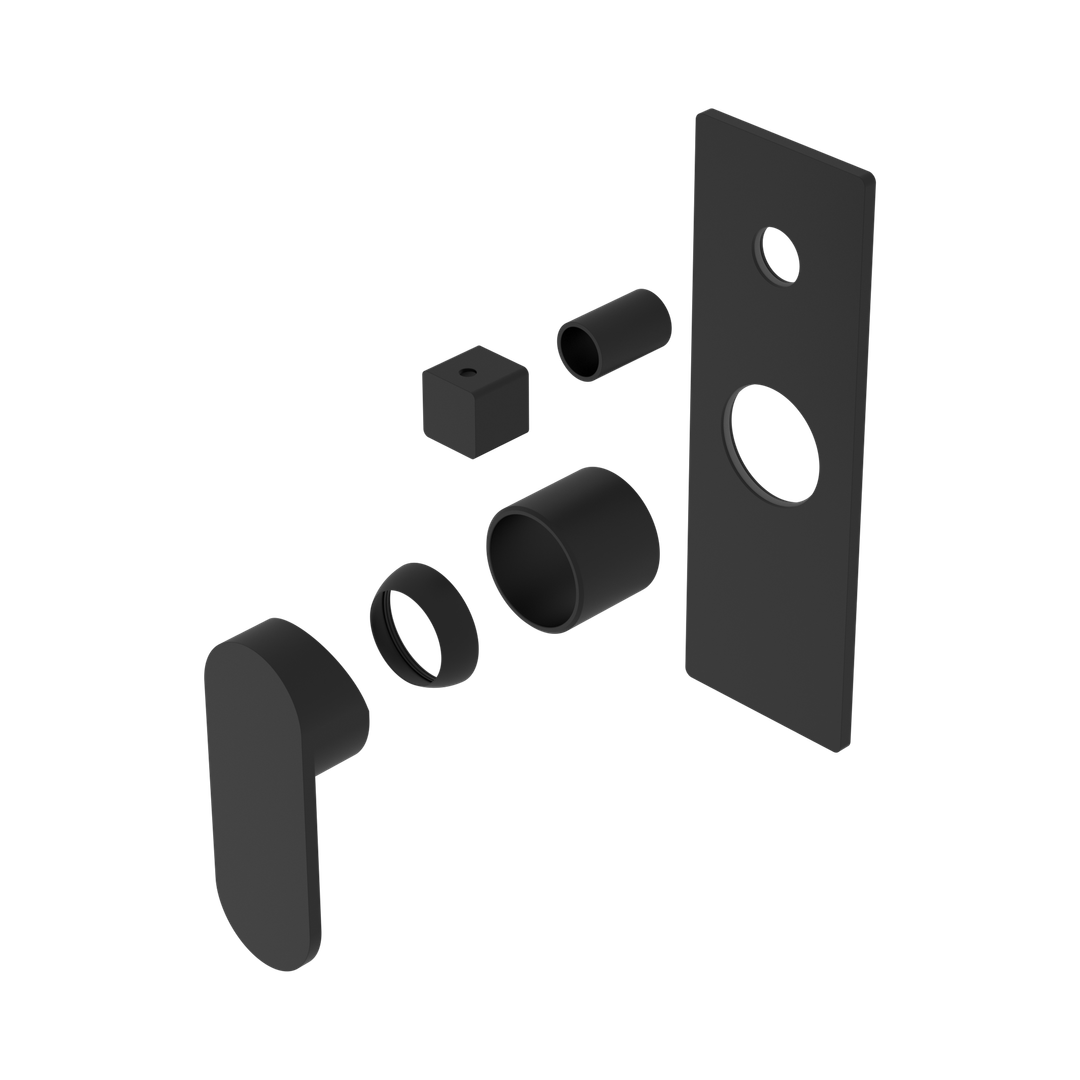 Nero Ecco Shower Mixer With Diverter Trim Kits Only - Matte Black