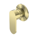 Ecco Shower Nero Mixer 80mm Round Plate - Brushed Gold