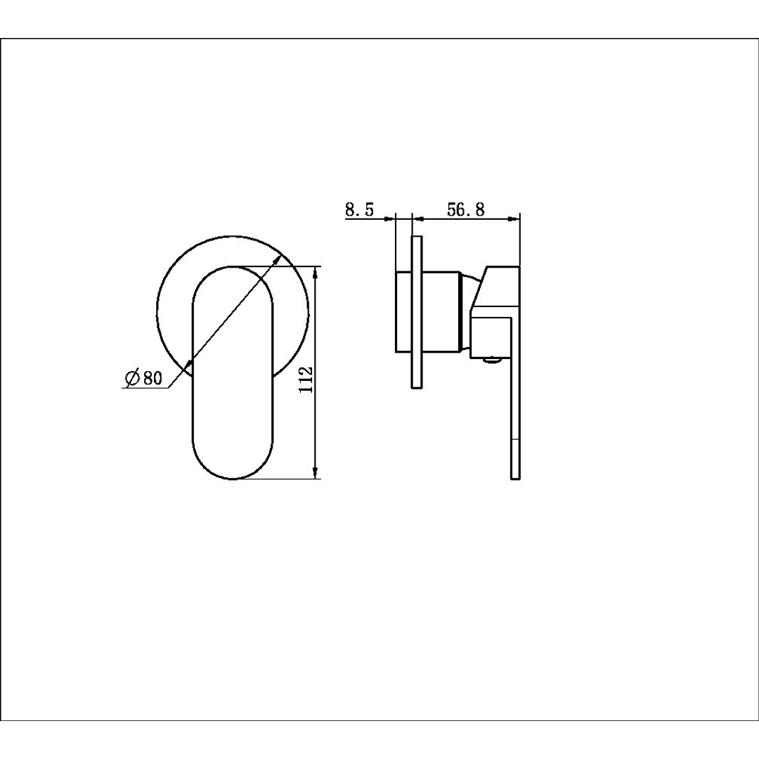 Nero Ecco Shower Mixer Round Back Plate.