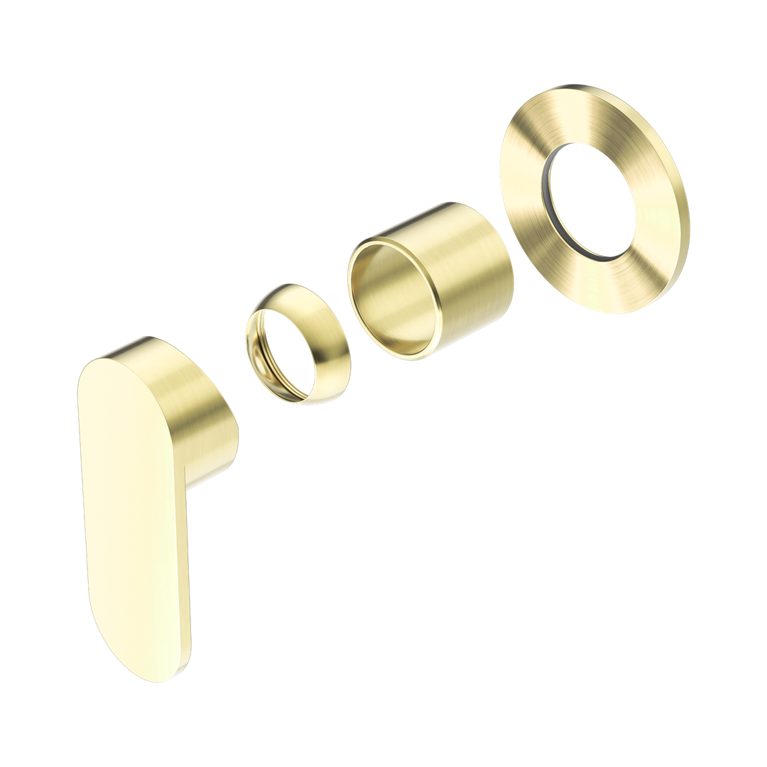 Nero Ecco Shower Mixer 80Mm Round Plate Trim Kits Only - Brushed Gold
