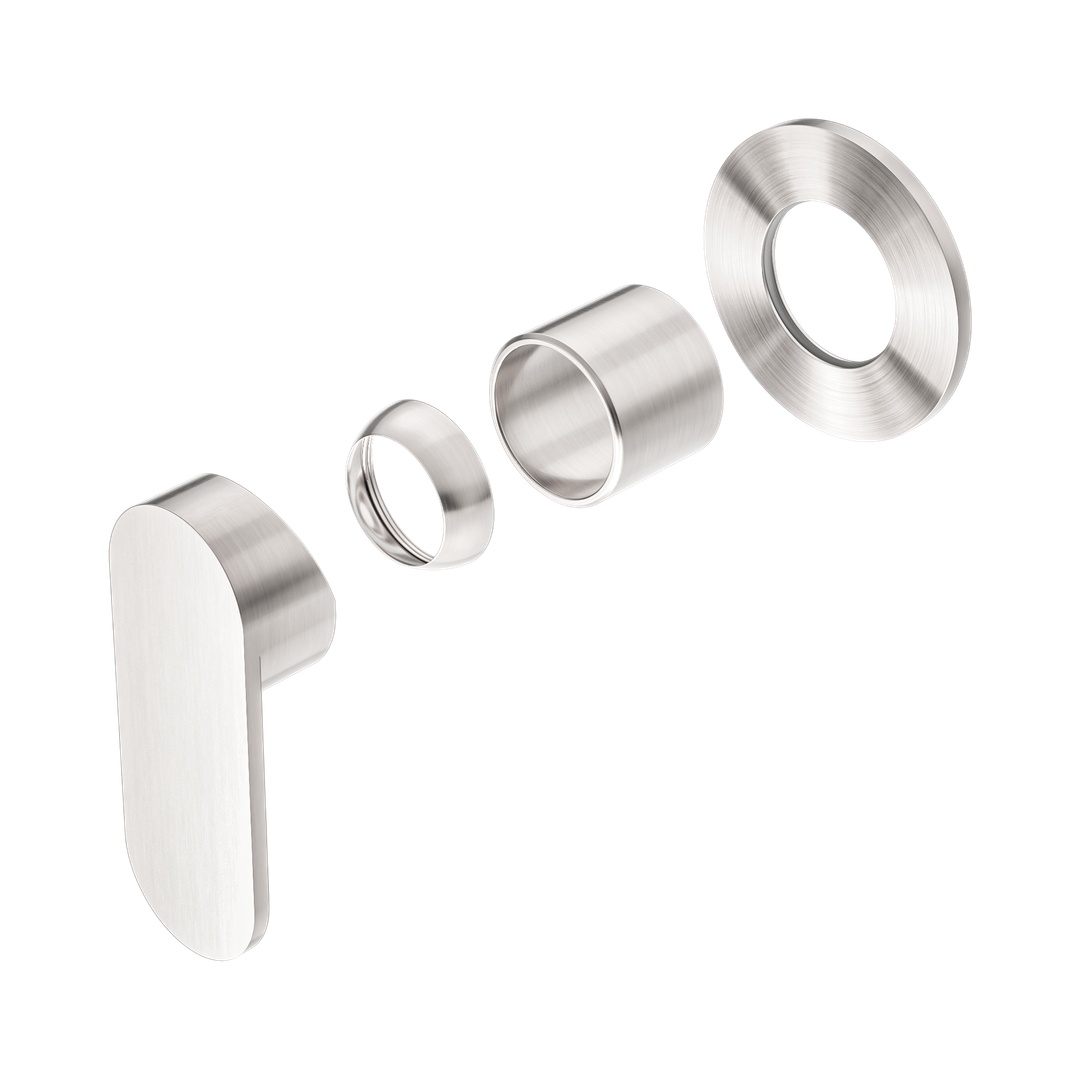 Nero Ecco Shower Mixer 80Mm Round Plate Trim Kits Only - Brushed Nickel