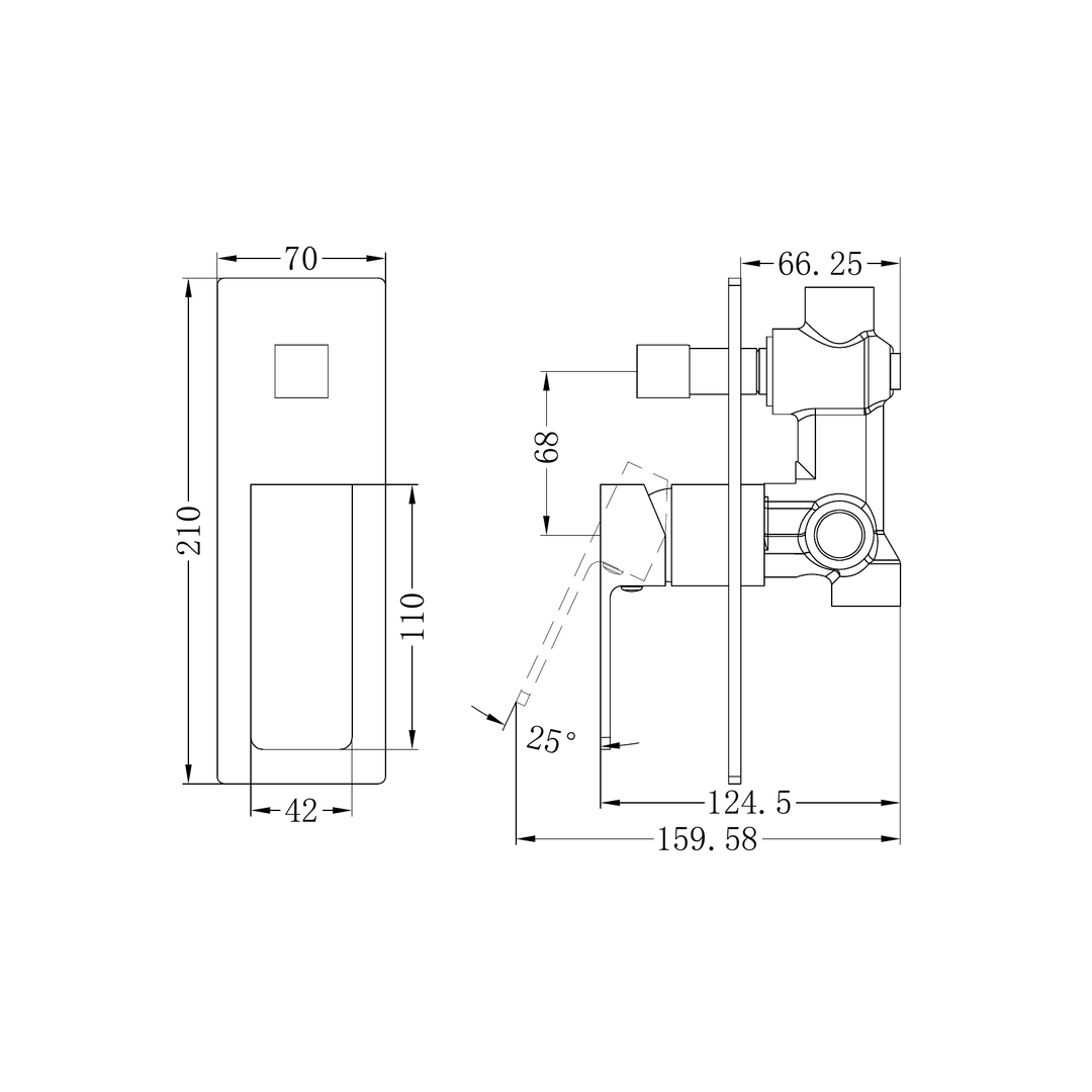 Celia Shower Nero Mixer With Divertor Shower - Chrome