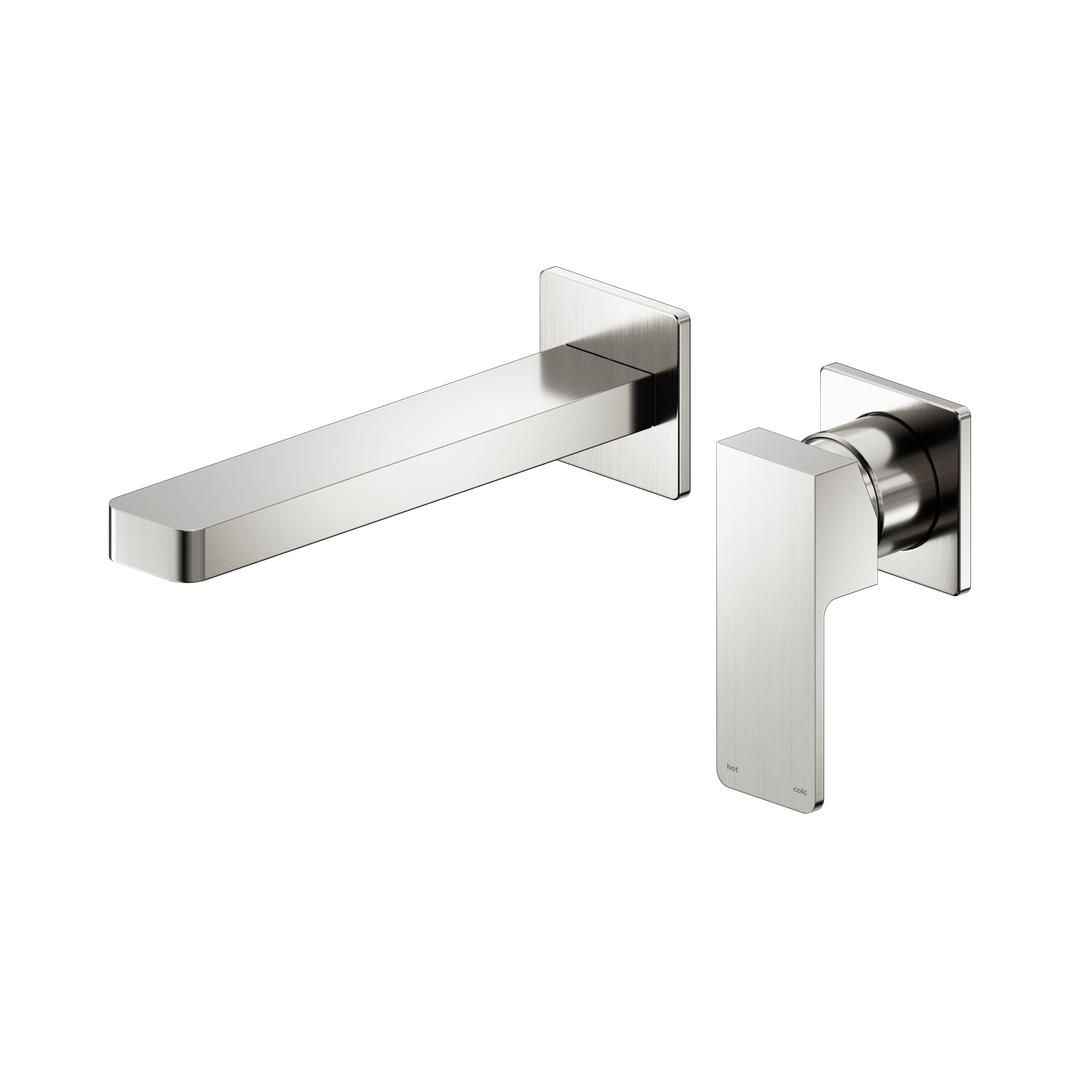 Nero Celia Wall Basin/Bath Mixer Separate Back Plate - Brushed Nickel