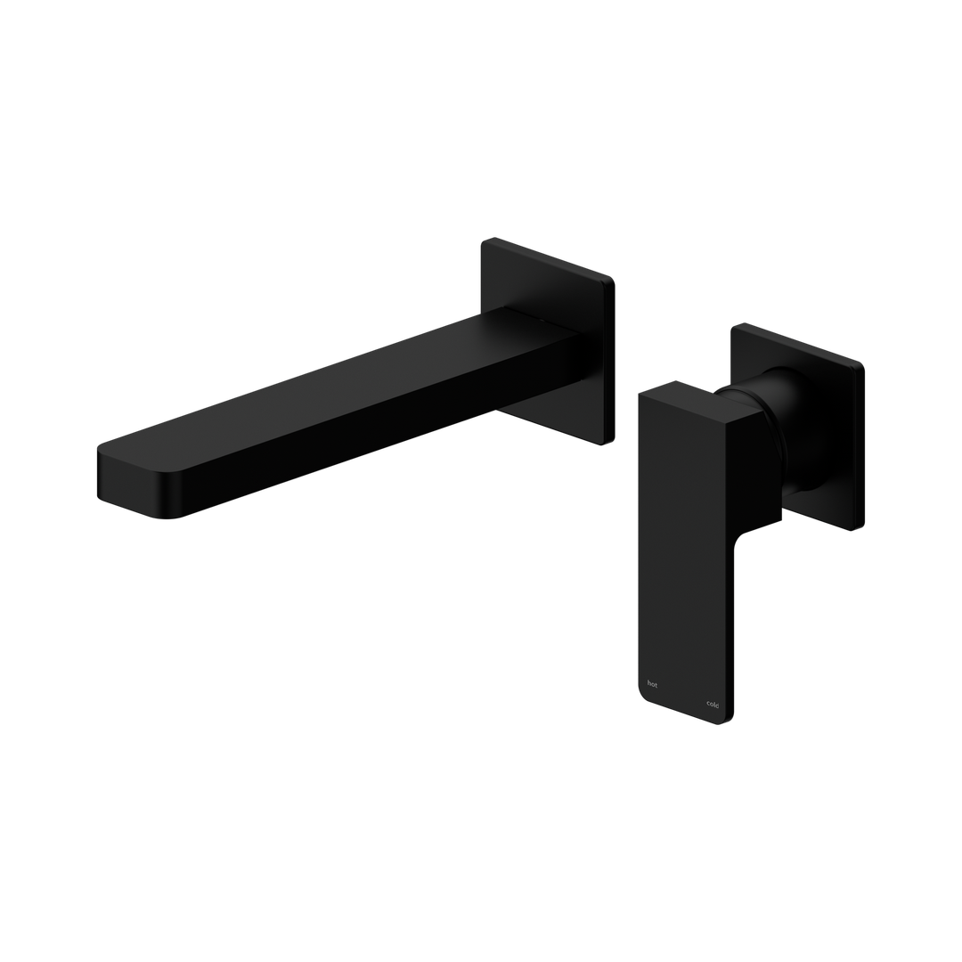 Nero Celia Wall Basin/Bath Mixer Separate Back Plate - Matte Black