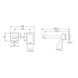 Nero Celia Wall Basin/Bath Mixer Separate Back Plate Trim Kits Only - Chrome