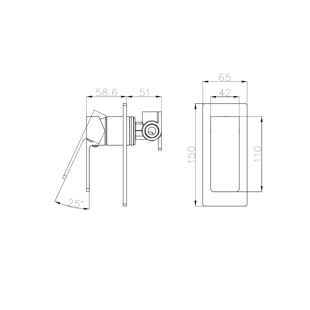 Nero Celia Shower Mixer Rectangular Backplate - Brushed Nickel