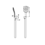 Nero Rain 3 Function Shower Bracket Square - Chrome