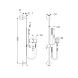 Nero Dolce Shower Rail With Slim Hand Shower - Chrome