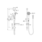 Nero Budget Shower Rail - Chrome