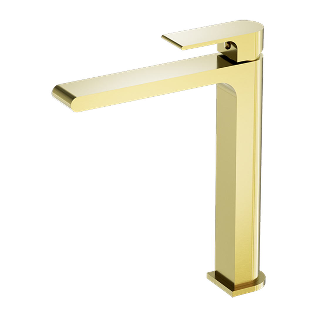 Bianca Tall Basin Nero Mixer - Brushed Gold
