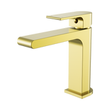 Bianca Nero Basin Mixer Straight Spout Brushed Gold