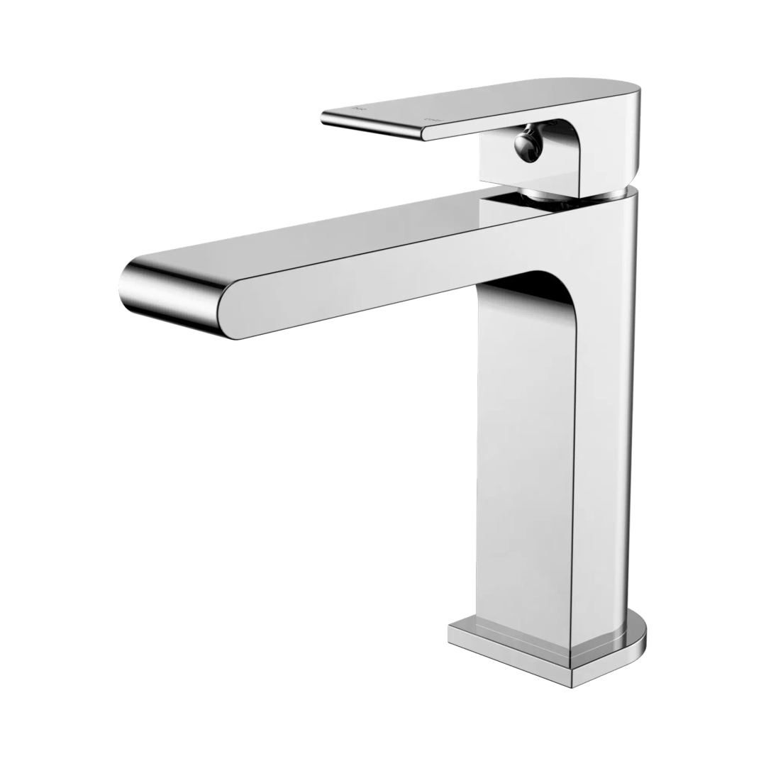Nero Bianca Basin Mixer Straight Spout - Chrome
