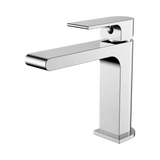 Nero Bianca Basin Mixer Straight Spout - Chrome
