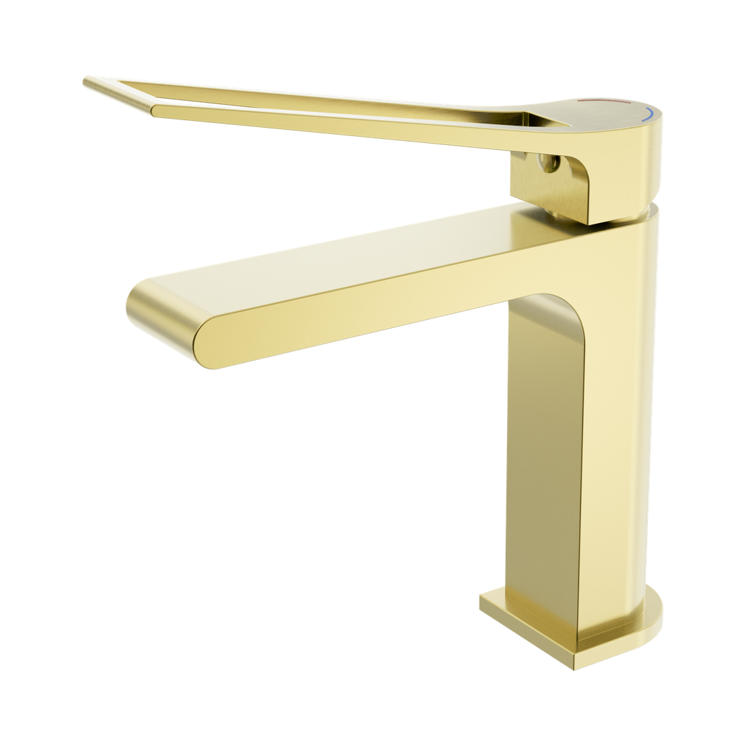 Nero Bianca Care Basin Mixer - Brushed Gold