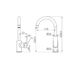 Nero Bianca Kitchen Mixer Gooseneck Spout - Chrome