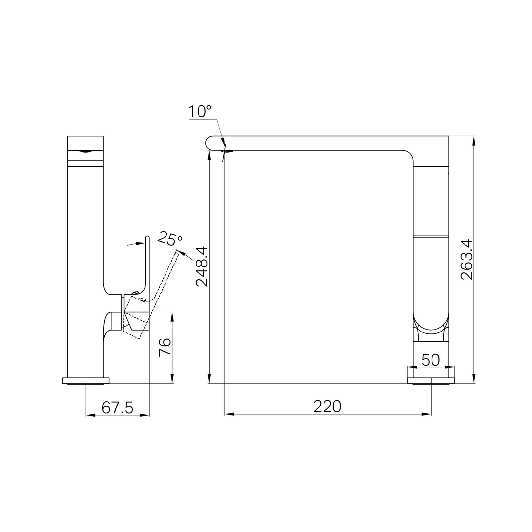 Bianca Kitchen Nero Mixer Shower - Brushed Nickel
