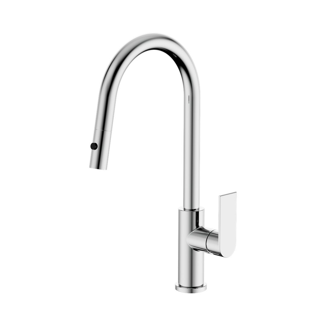Nero Bianca Pull Out Sink Mixer With Vegie Spray Function - Chrome