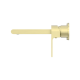 Bianca Wall Basin Nero Mixer With Separate Back Plate - Brushed Gold