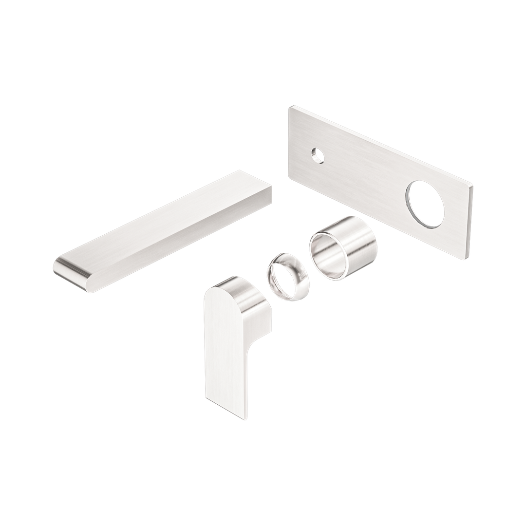 Nero Bianca Wall Basin/Bath Mixer 187Mm Trim Kits Only - Brushed Nickel
