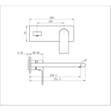 Nero Bianca Wall Basin/Bath Mixer 230Mm Trim Kits Only - Brushed Gold
