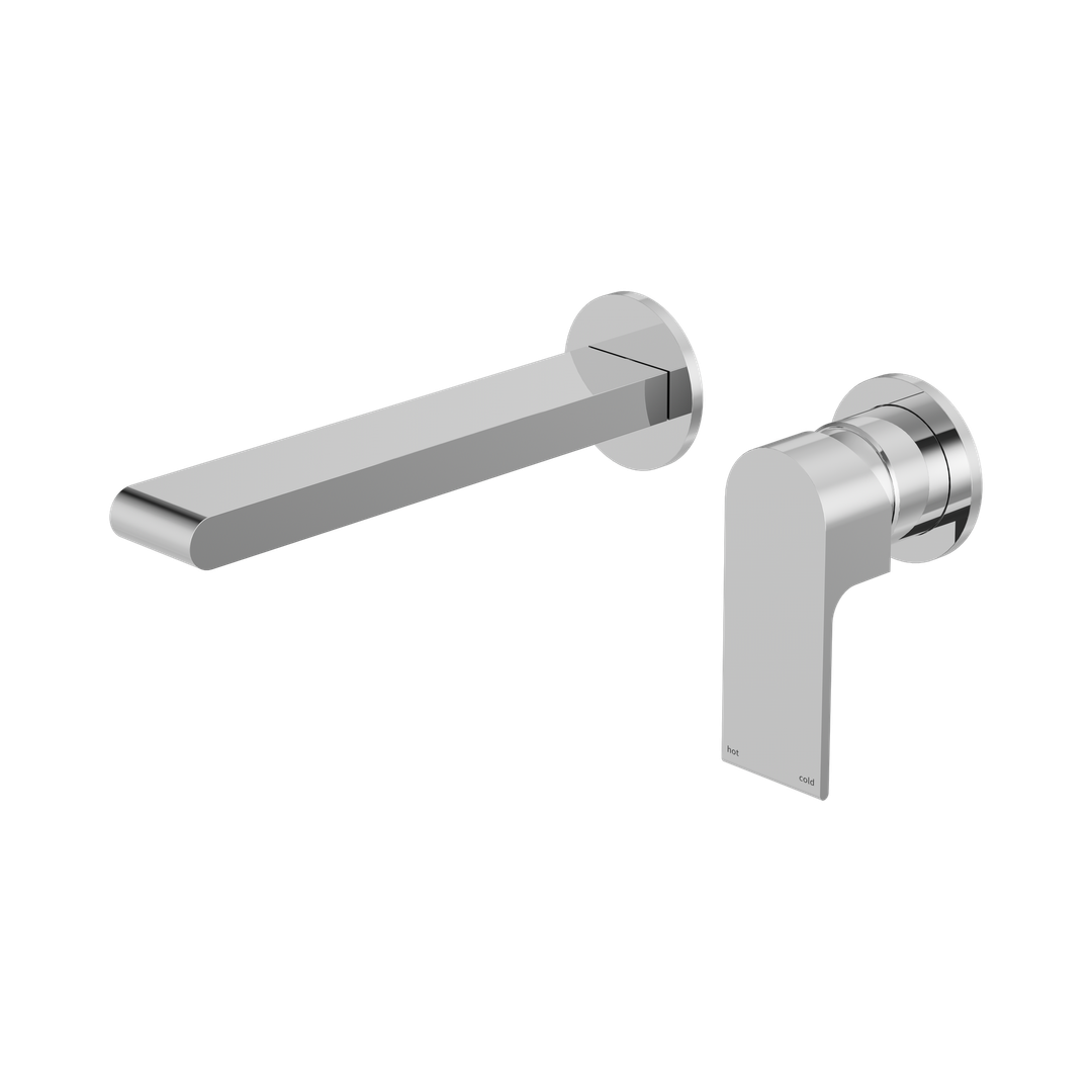 Nero Bianca Wall Basin/Bath Mixer Separate Back Plate 230Mm - Chrome