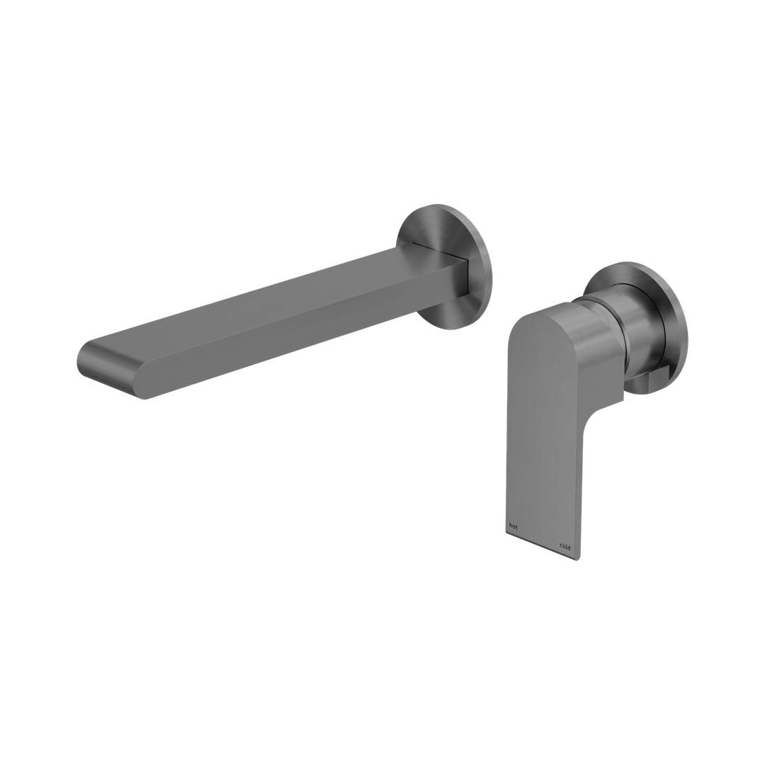 Nero Bianca Wall Basin/Bath Mixer Separate Back Plate 230Mm - Gunmetal