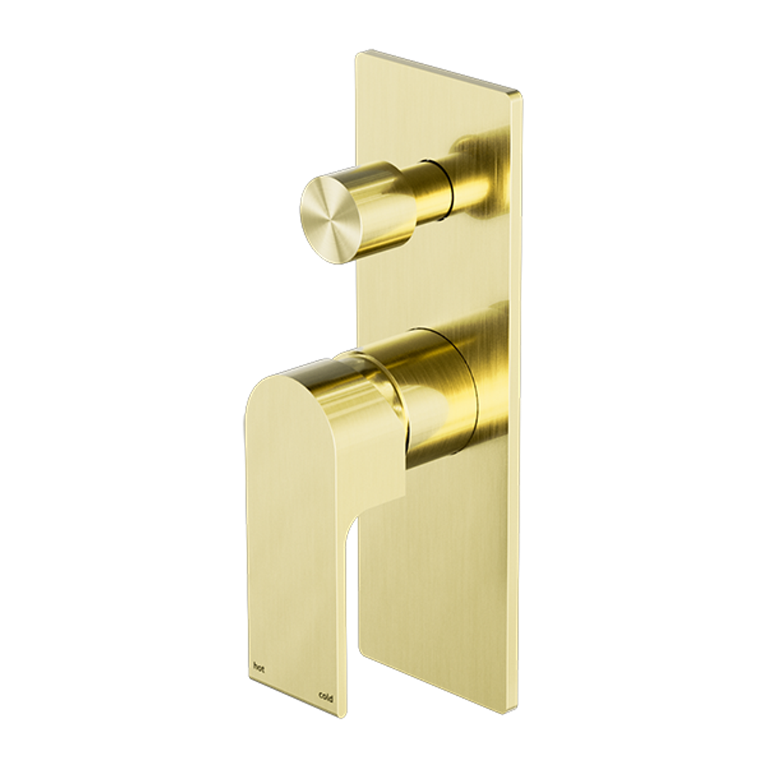 Nero Bianca Shower Mixer With Diverter - Brushed Gold