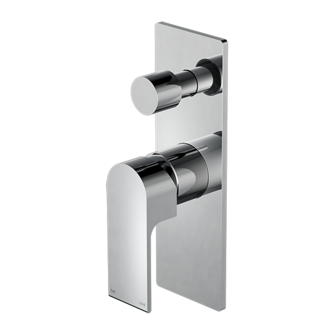 Nero Bianca Shower Mixer With Divertor Shower - Chrome