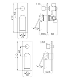 Bianca Shower Nero Mixer With Divertor Shower - Brushed Nickel