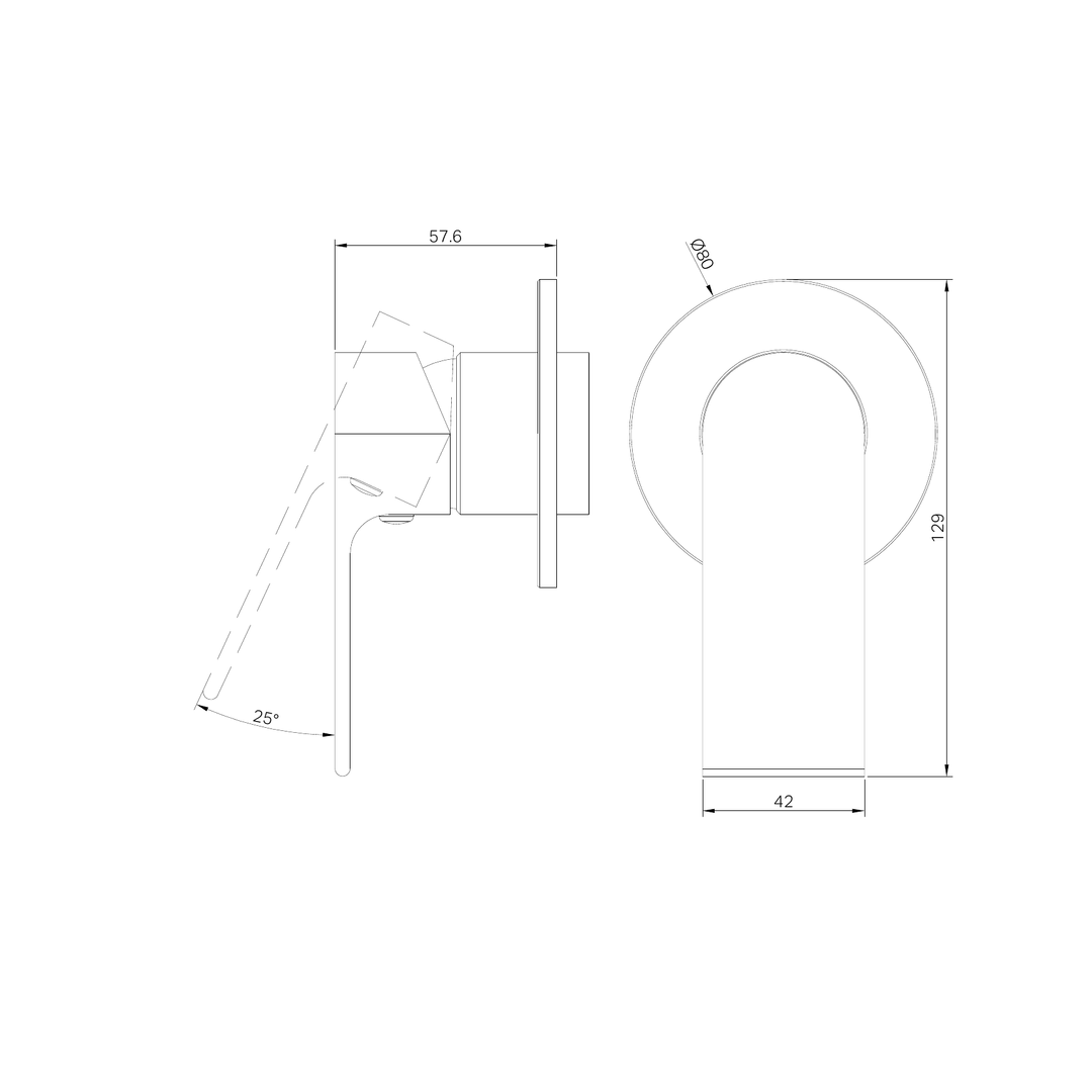 Nero Bianca Shower Mixer 80Mm Plate Trim Kits Only - Chrome