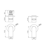 Nero Bianca Shower Mixer 80Mm Plate - Brushed Bronze