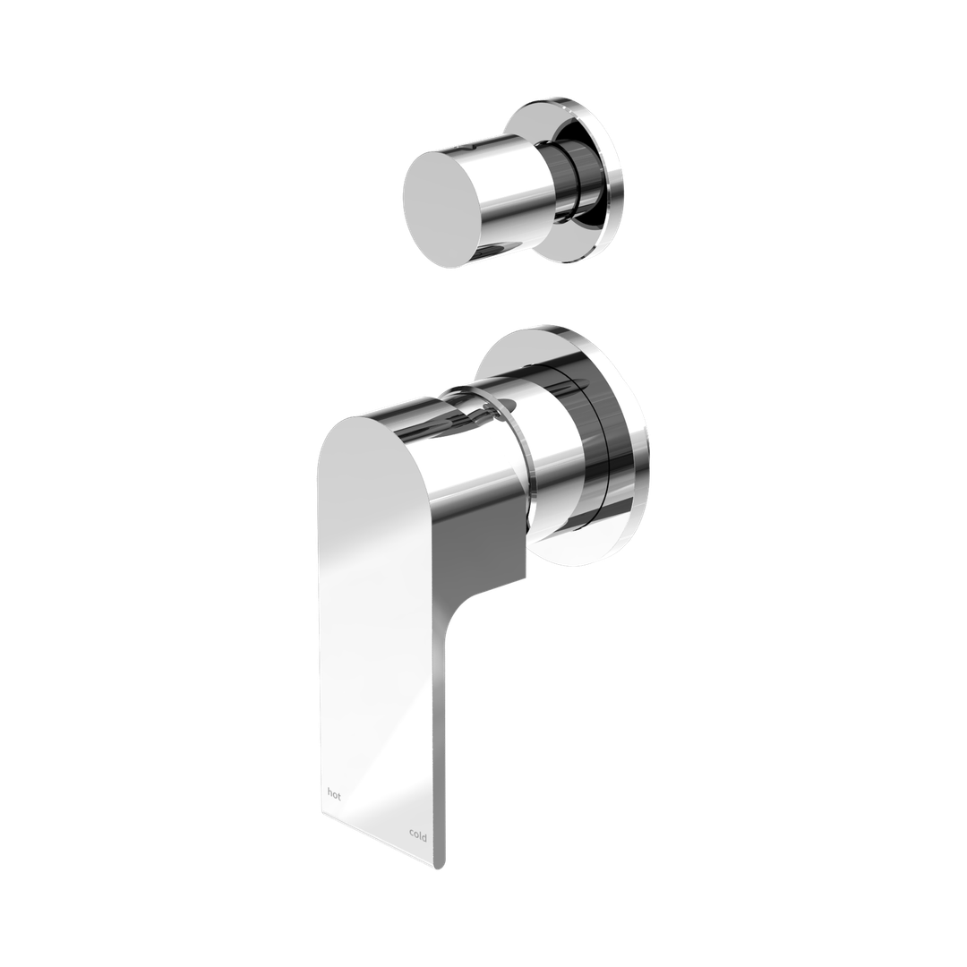 Nero Bianca Shower Mixer With Diverter Separate Back Plate - Chrome