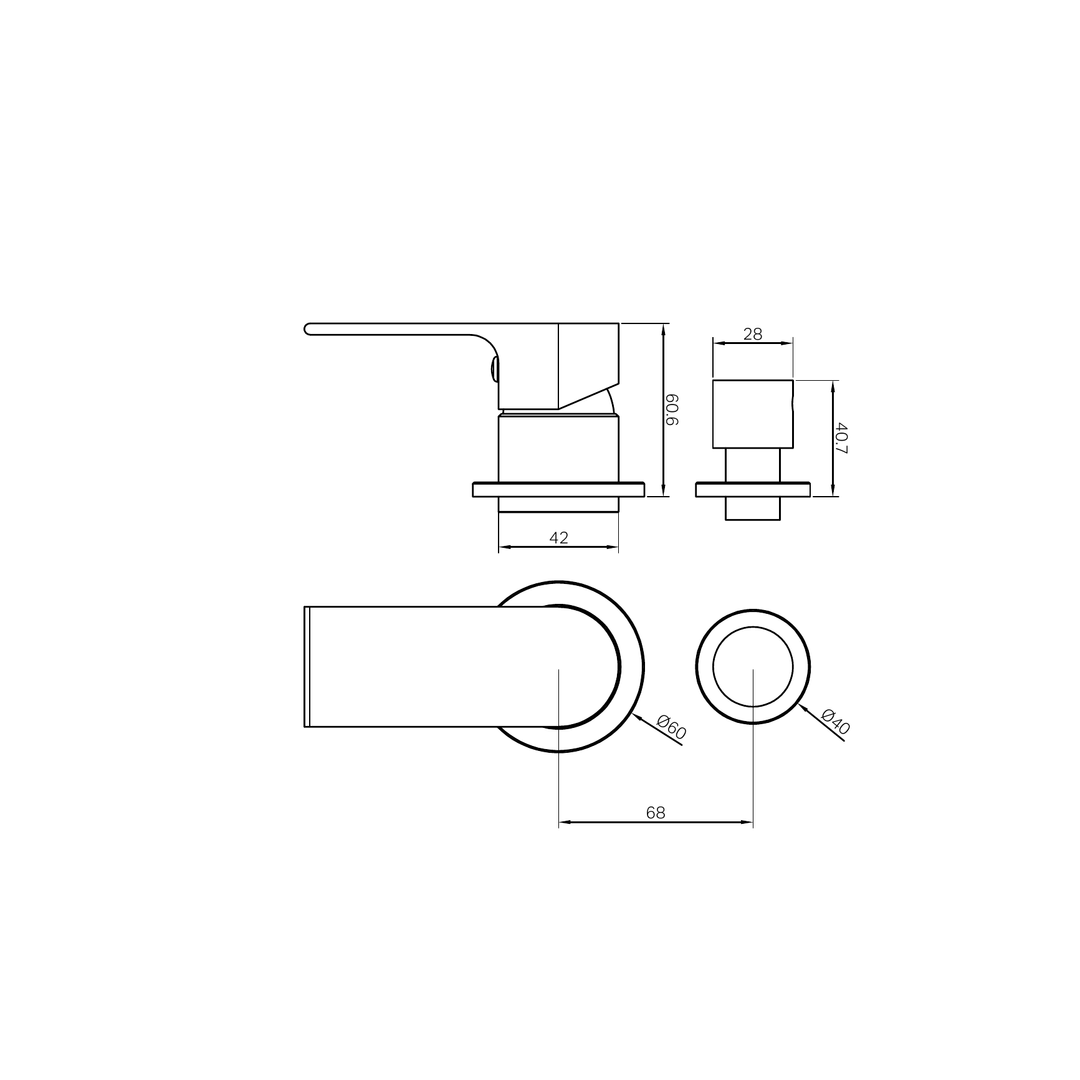 Nero Bianca Shower Mixer With Diverter Separate Back Plate Trim Kits Only - Brushed Bronze