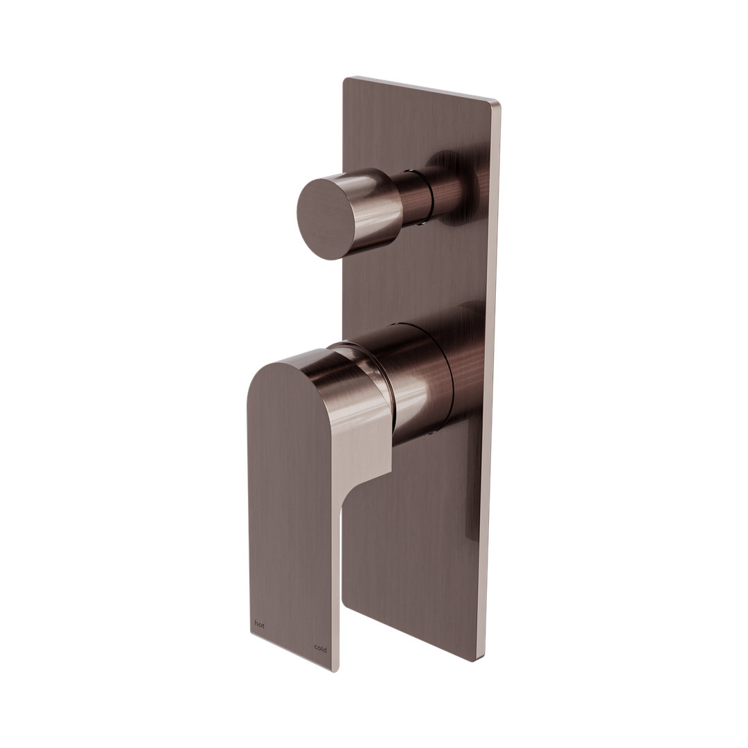 Nero Bianca Shower Mixer With Diverter - Brushed Bronze