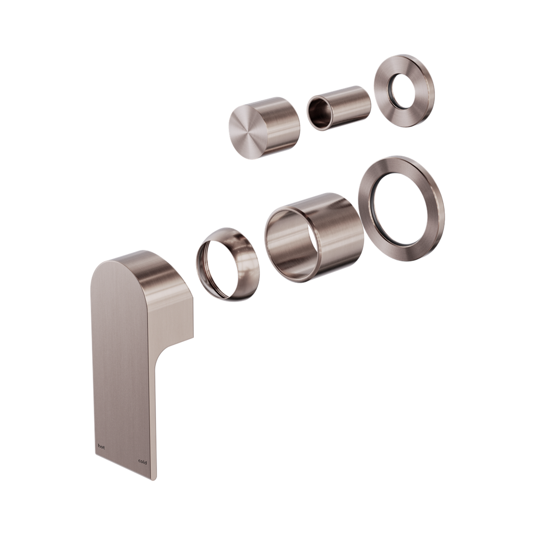 Nero Bianca Shower Mixer With Diverter Separate Back Plate Trim Kits Only - Brushed Bronze