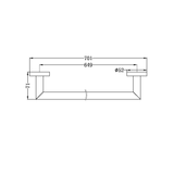 Nero Dolce 700Mm Single Towel Rail - Matte Black