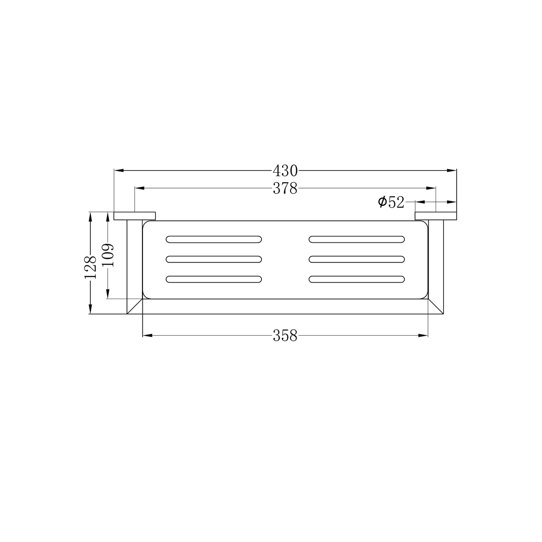 Dolce Nero Metal Shelf Shower - Brushed Nickel
