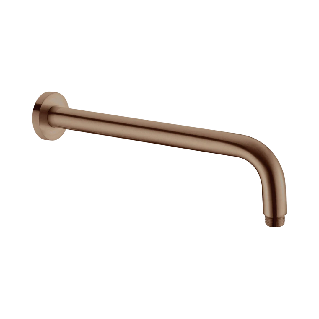 Nero Round Shower Arm 500mm - Brushed Bronze