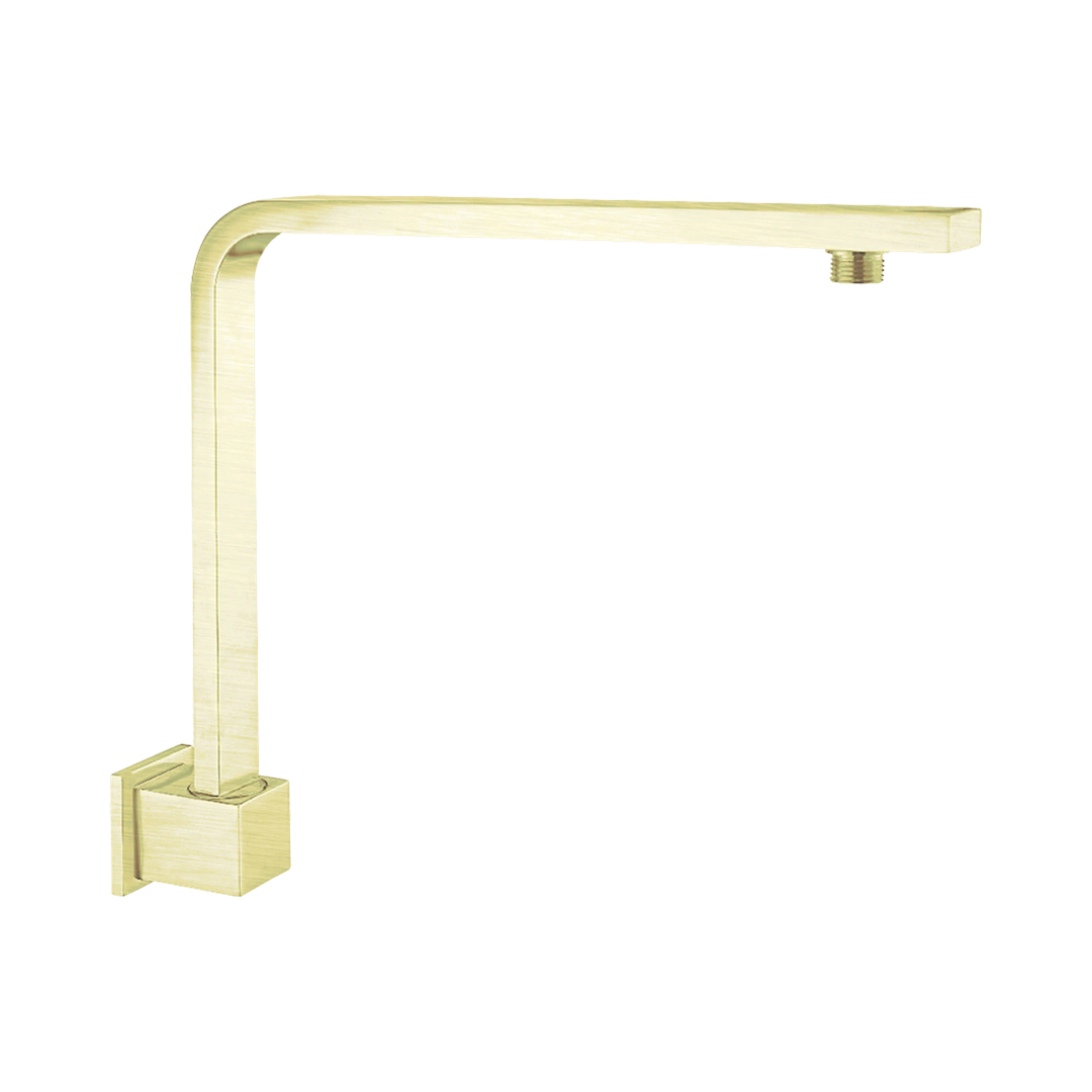 Nero Square Swivel Shower Arm - Brushed Gold