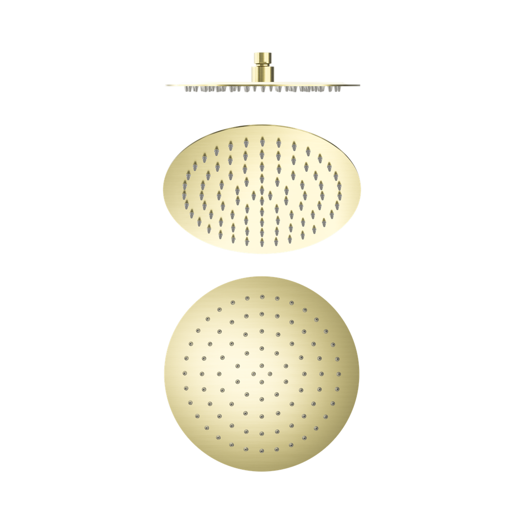 Nero 250Mm Round Stainless Steel Shower Head 4 Star Rating - Brushed Gold