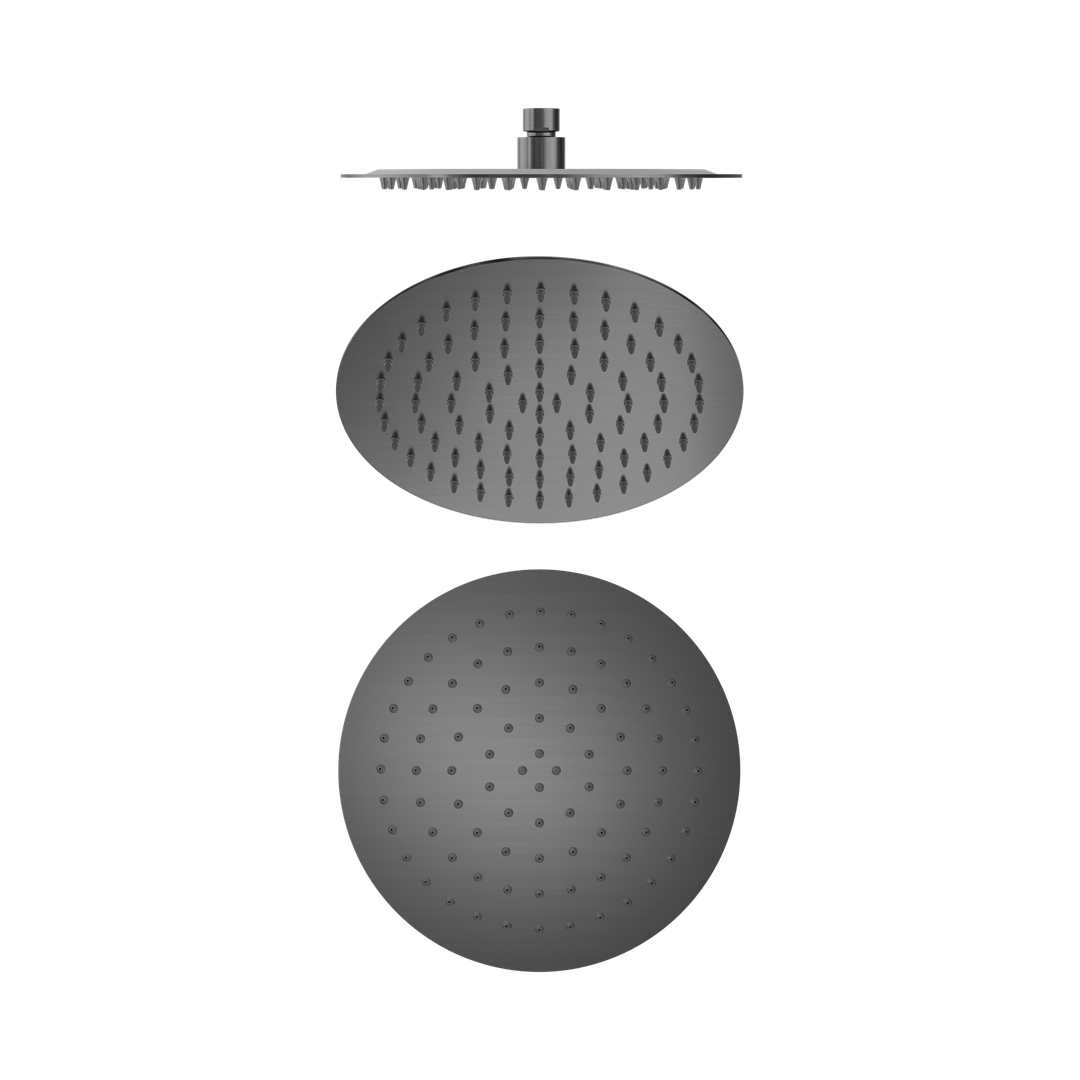 Nero 250Mm Round Stainless Steel Shower Head 4 Star Rating - Gunmetal