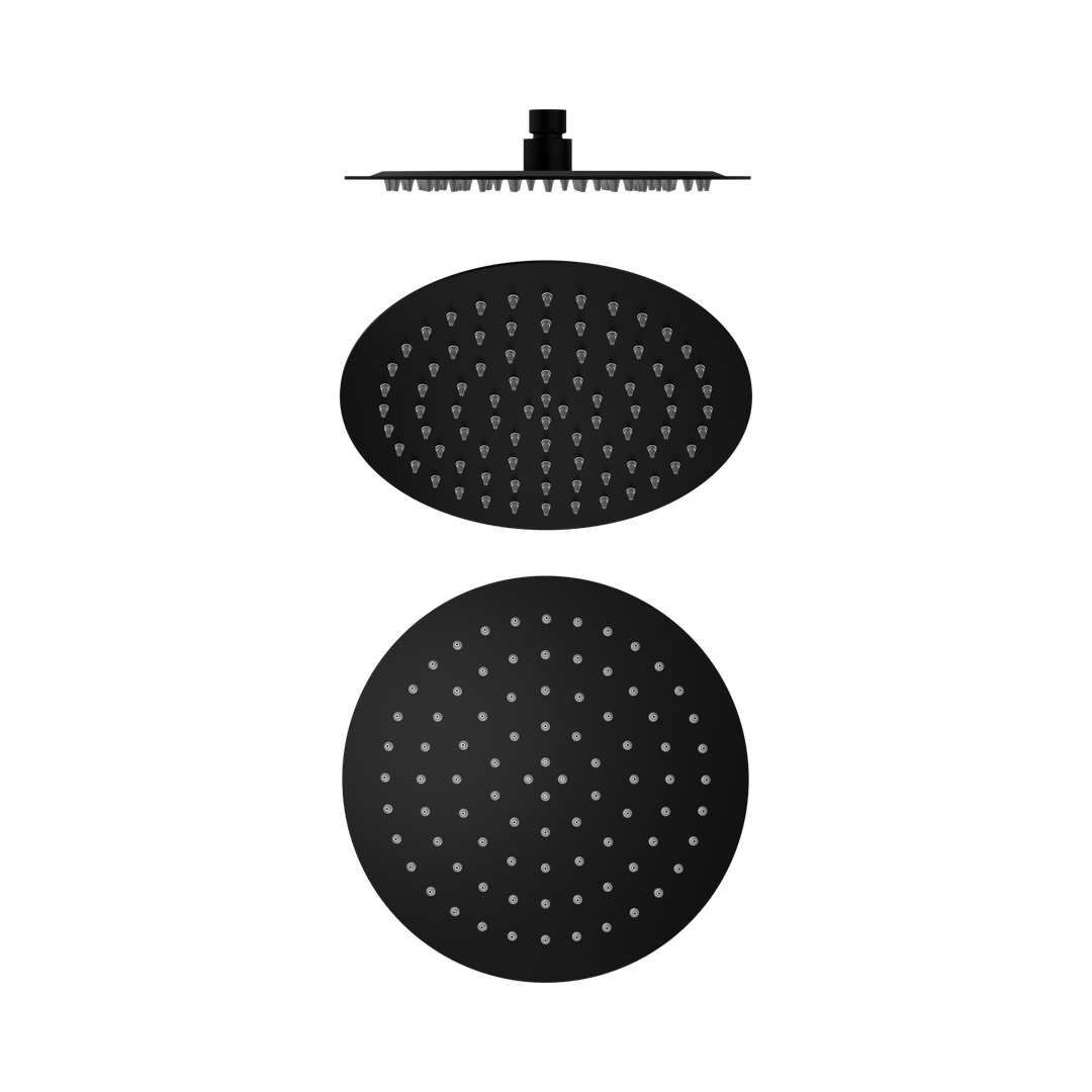 Nero 250Mm Round Stainless Steel Shower Head 4 Star Rating - Matte Black