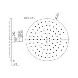 Nero 250Mm Round Metal Shower Head II - Matte Black