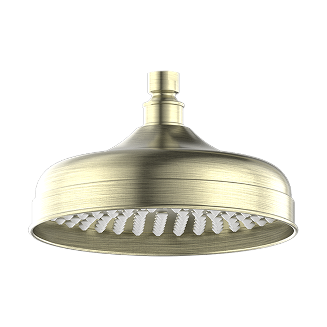 York 200mm Nero Shower Head - Aged Brass
